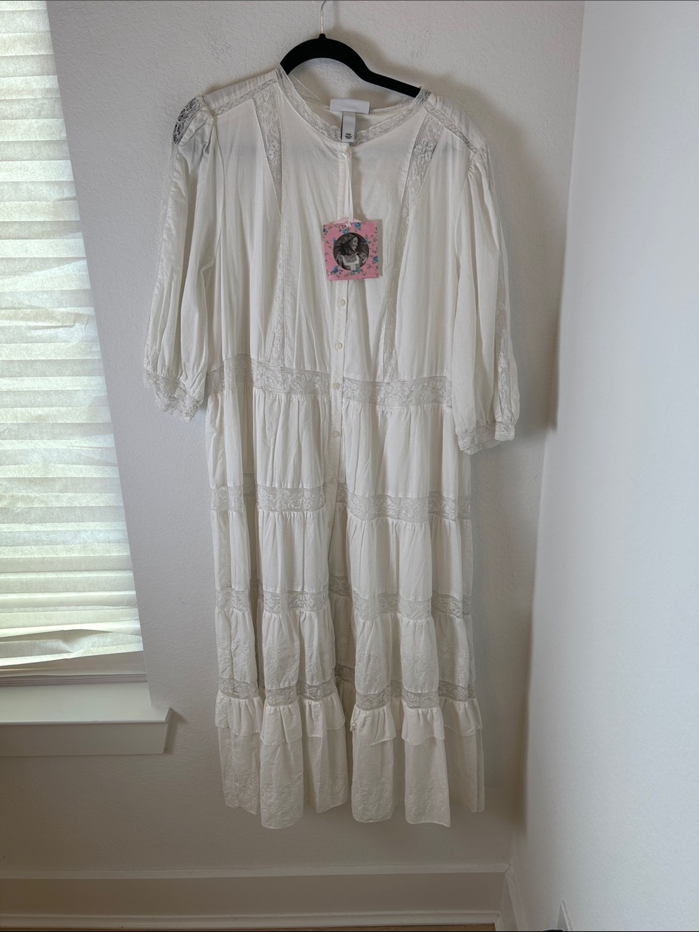 NWT LoveShackFancy x Target White Tiered Maxi Dress Lace Trim boho fairy plus 22